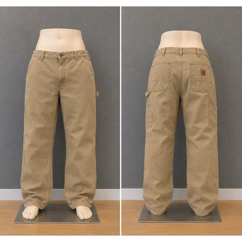 Carhartt B11 DES Duck Canvas Carpenter Pants 48x30 Brown Loose Y2K Workwear